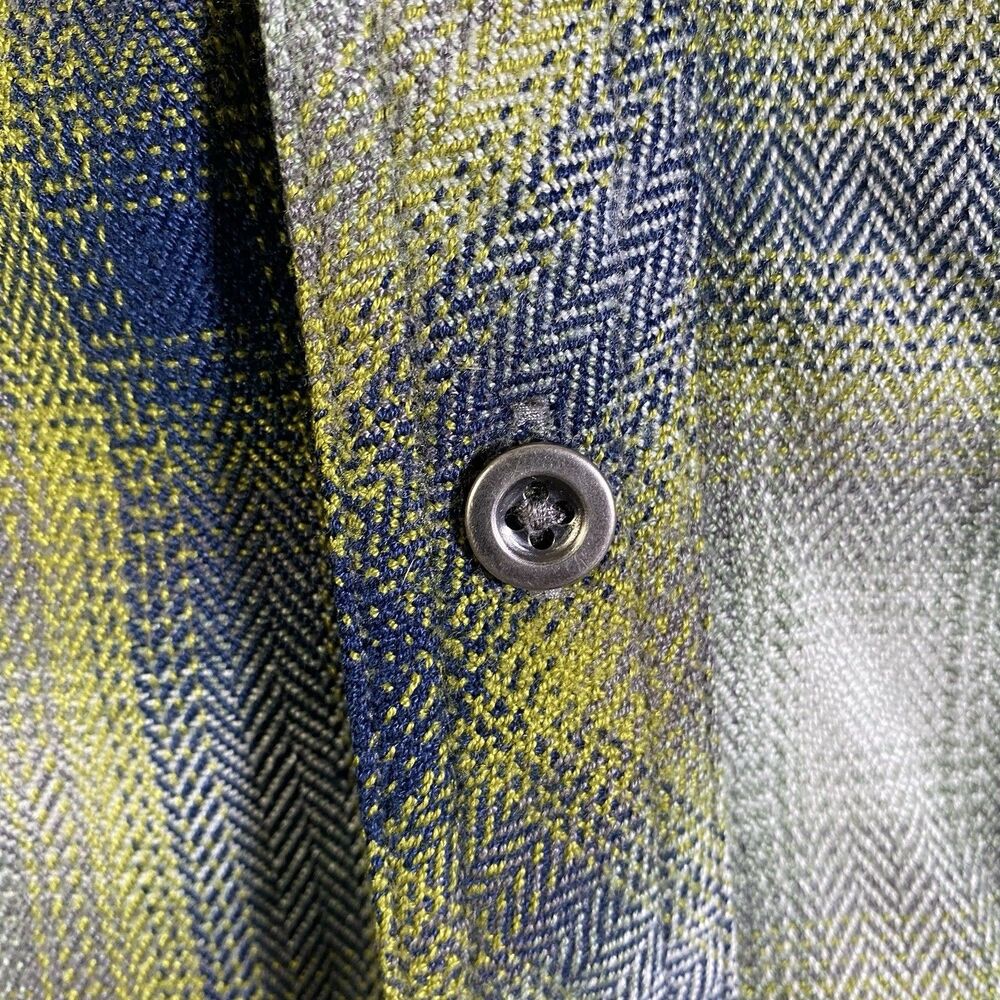 Outdoor Research Shirt Men Large Green Plaid Long Sleeve Metal Button Up Collar - Picture 4 of 15